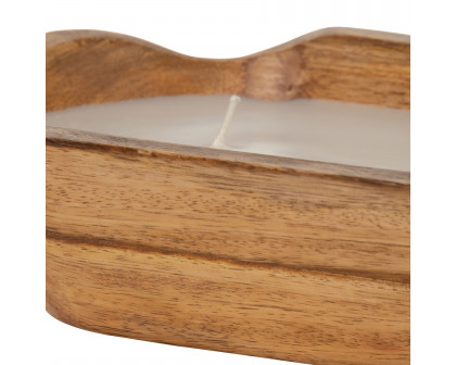 Sagebrook 15" 17 Oz Vanilla Oval Wood Bowl Candle - Natural