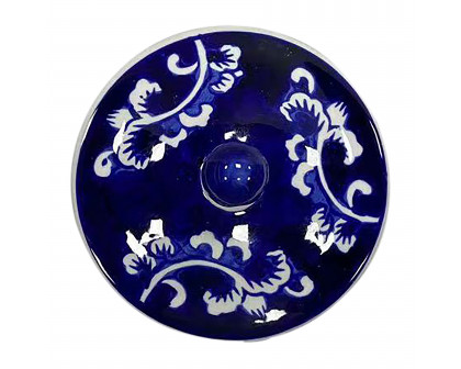 Sagebrook 6" 8oz Ceramic Chinoiserie Scented Candle with Lid - Blue/White