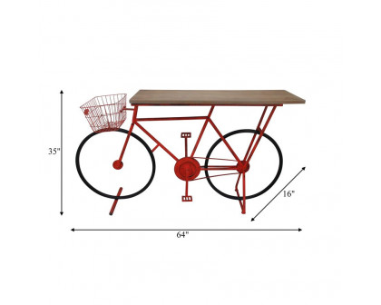 Sagebrook Bicycle Console Table - Red