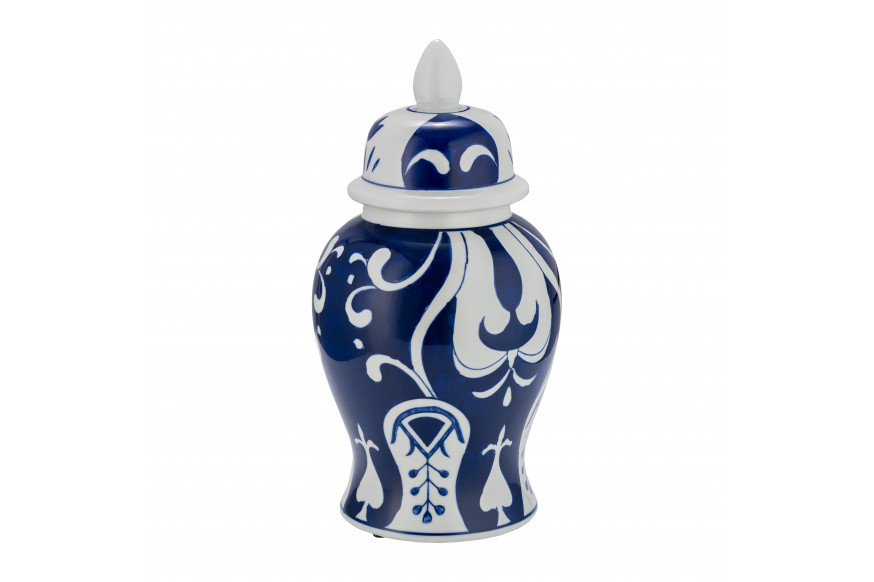 Sagebrook™ 14" Ceramic White/Blue Temple Jar - White