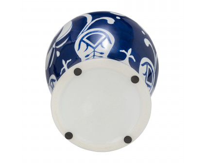 Sagebrook™ 14" Ceramic White/Blue Temple Jar - White