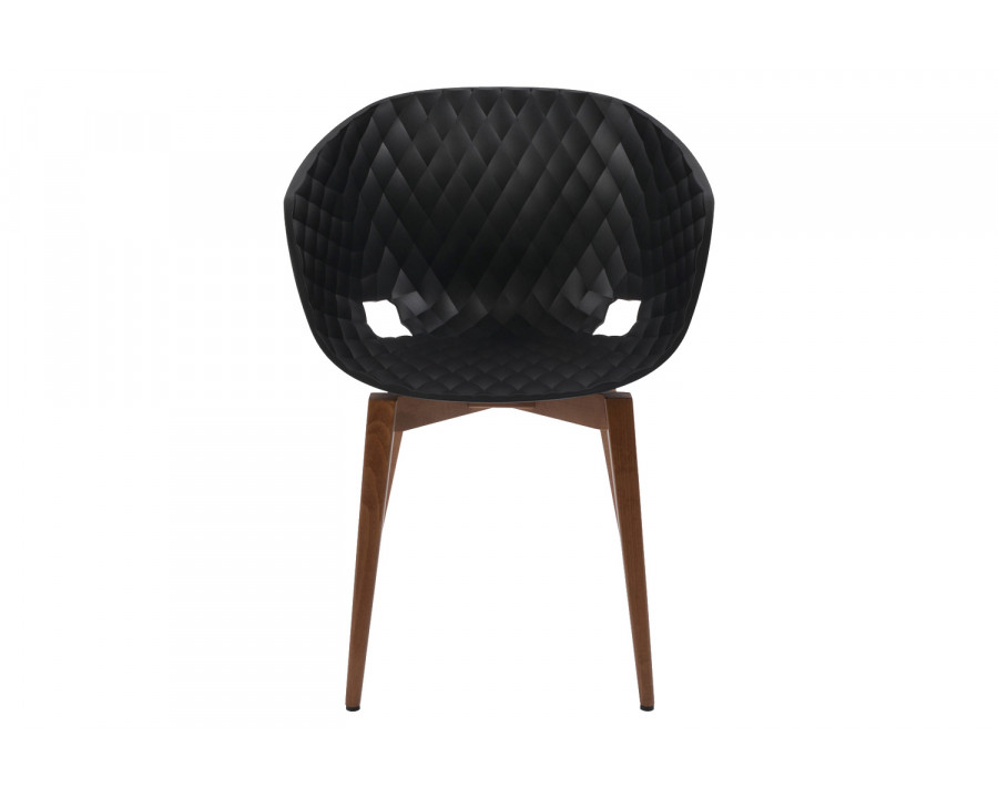 SohoConcept Uni-Ka 599 Wood Armchair - Walnut Stained Beech Wood Base