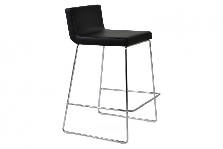 SohoConcept™ Dallas Wire Handle Back Stool Counter - Black Powder Base