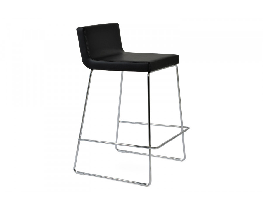 SohoConcept Dallas Wire Handle Back Stool Bar - Black Powder Base