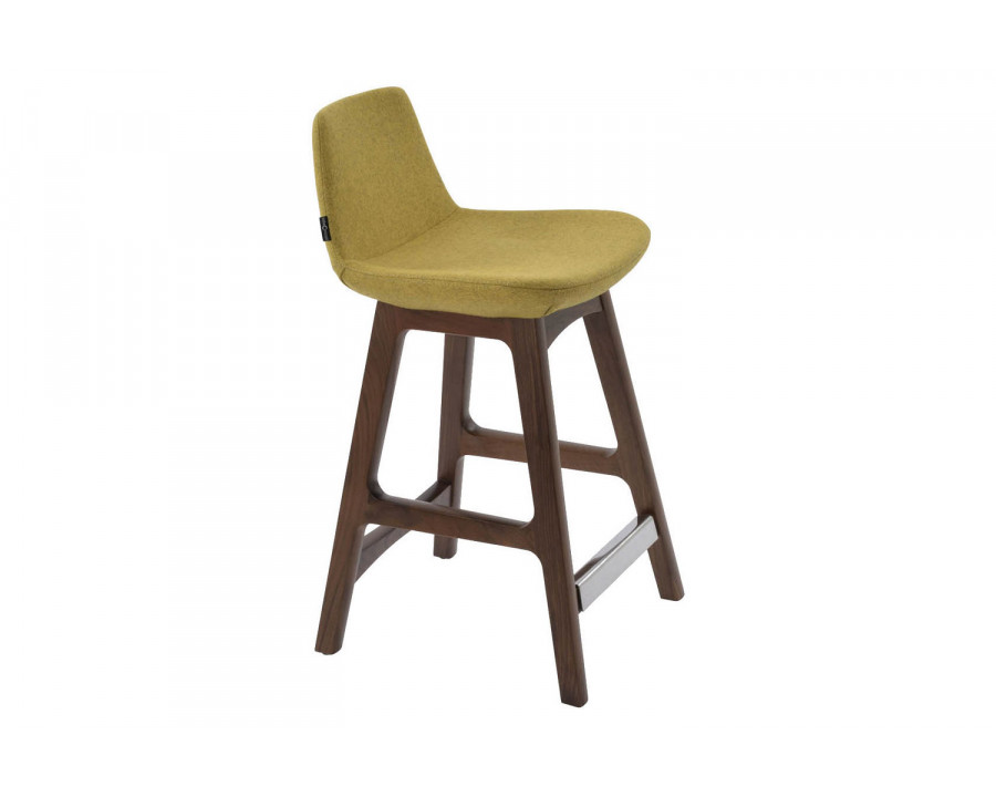 SohoConcept Pera Wood Stool Counter - Beech Walnut Base