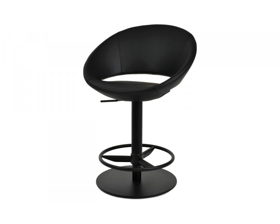 SohoConcept Crescent Piston Full Footrest Stool - Black Base