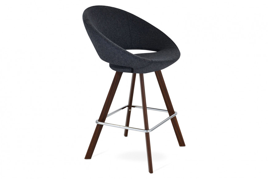 SohoConcept™ Crescent Sword Stool Counter - Natural Veneer Base