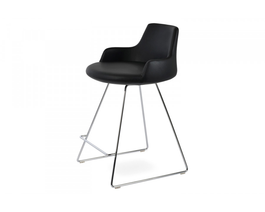 SohoConcept Dervish Wire Stool Counter - Bone Powder Base