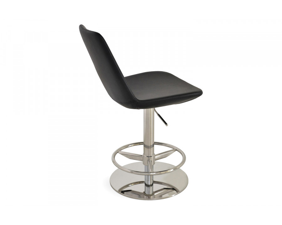 SohoConcept Eiffel Piston Stool - Bright Stainless Steel Base