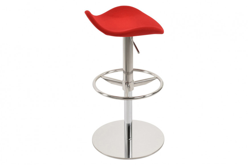 SohoConcept™ Falcon Piston Full Footrest Stool - Polished Stainless Steel Base