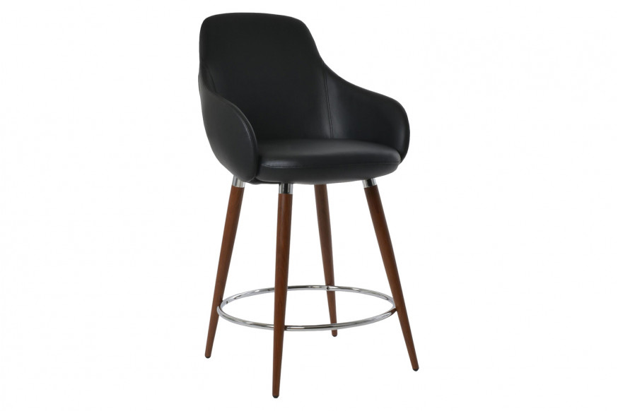 SohoConcept™ Gazel Arm Ana Stool Counter - Walnut Venner Base