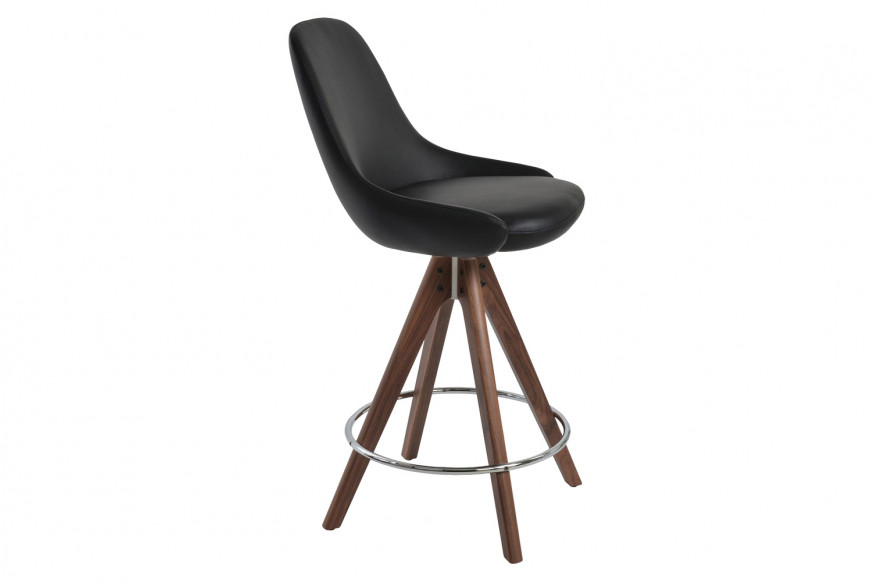 SohoConcept™ Gazel Pyramid Swivel Stool Bar - Beech Walnut Base