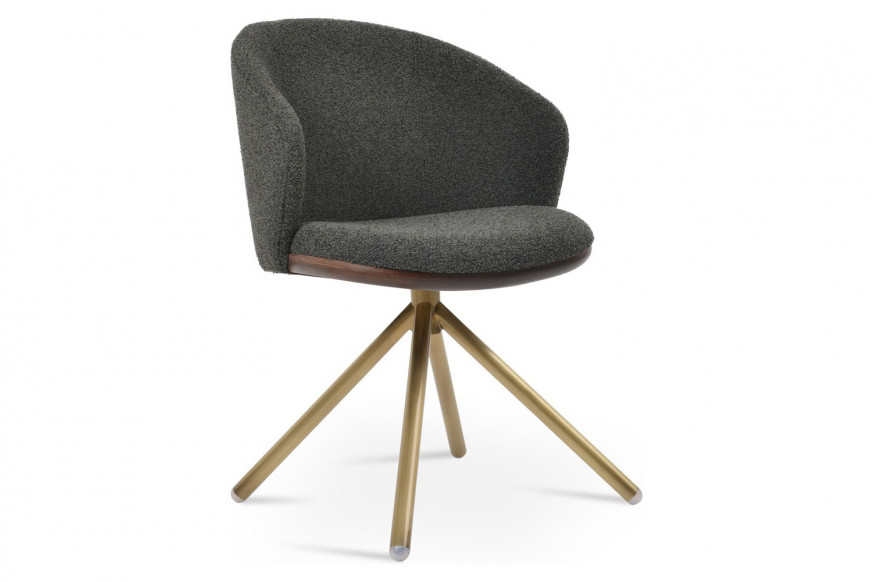 SohoConcept™ Athena Stick Swivel Armchair - Walnut Venner Base