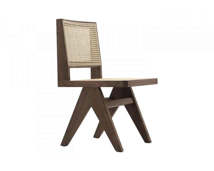 SohoConcept Pierre J Full Wicker Dining Chair - Solid Ash Wenge Base