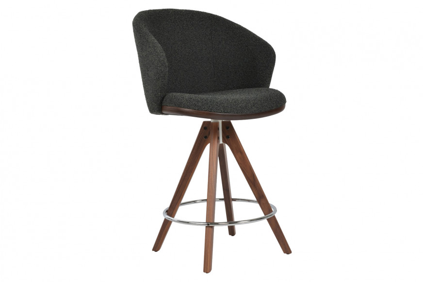 SohoConcept™ Athena Pyramid Wood Swivel Stool Counter - American Natural Ash Base