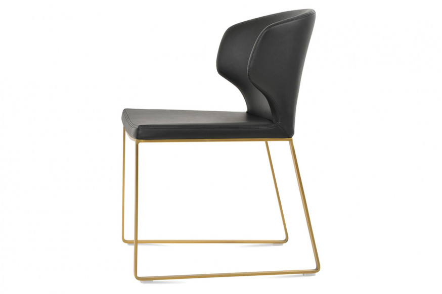 SohoConcept™ Amed Plus Chair Sled Base - Gold Brass Base