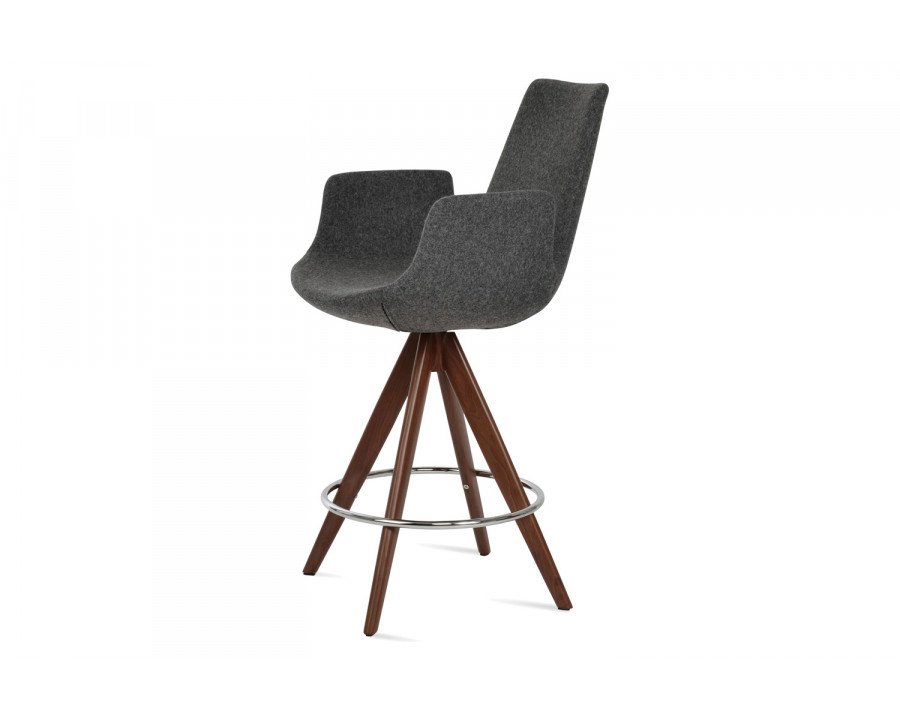 SohoConcept Eiffel Arm Pyramid MW Stool Bar - Walnut Venner Base