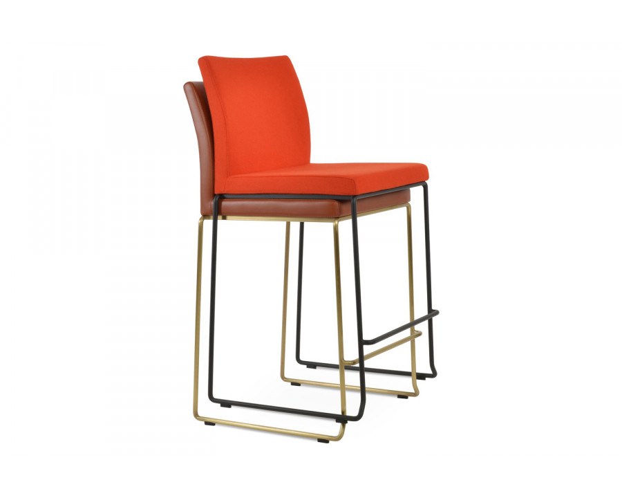 SohoConcept Aria Wire Stackable Stool Bar - Gold Brass Base