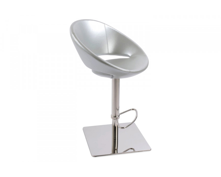 SohoConcept Crescent Piston Half Footrest Stool - Stainless Steel Base