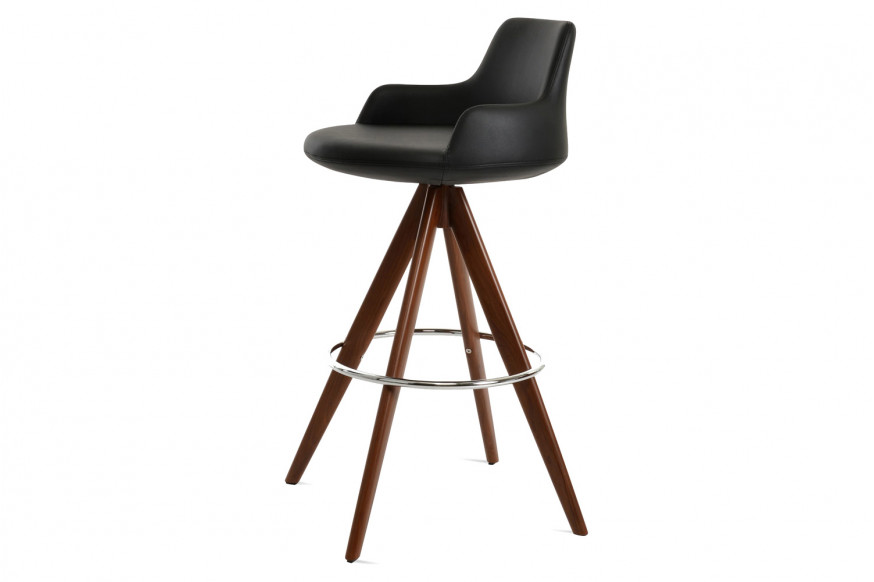 SohoConcept™ Dervish Pyramid MW Swivel Stool Counter - Walnut Venner Base