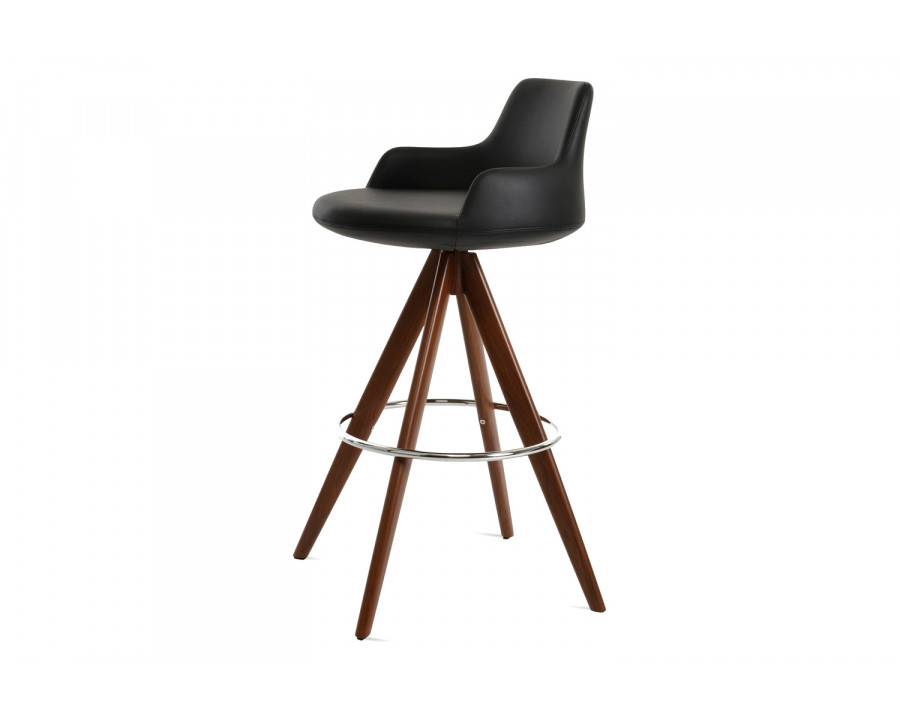 SohoConcept Dervish Pyramid MW Swivel Stool Bar - Natural Veneer Base