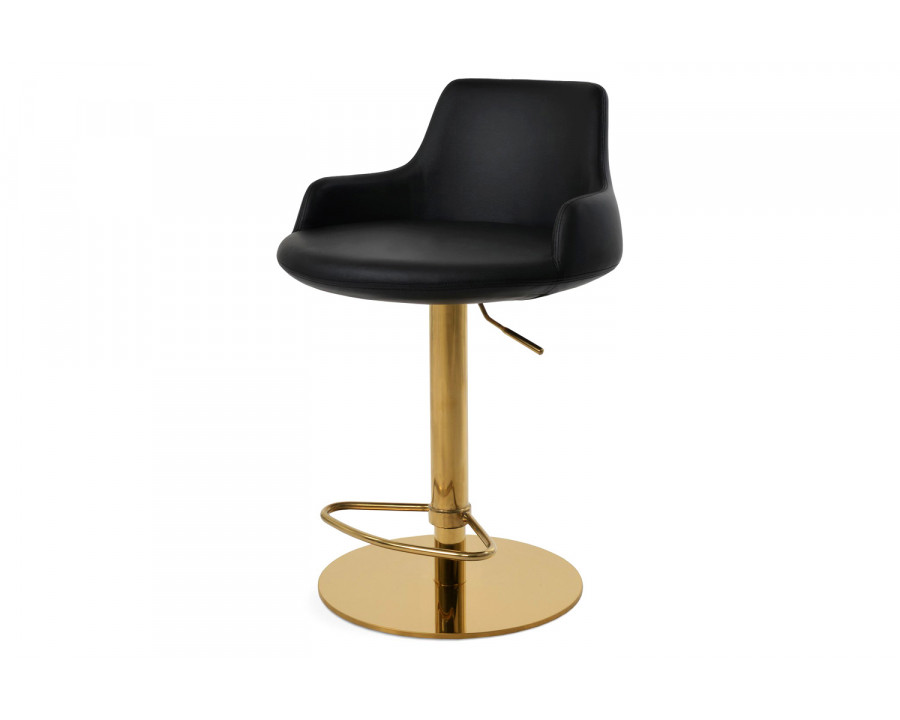 SohoConcept Dervish Piston Half Footrest Stool - Gold Base