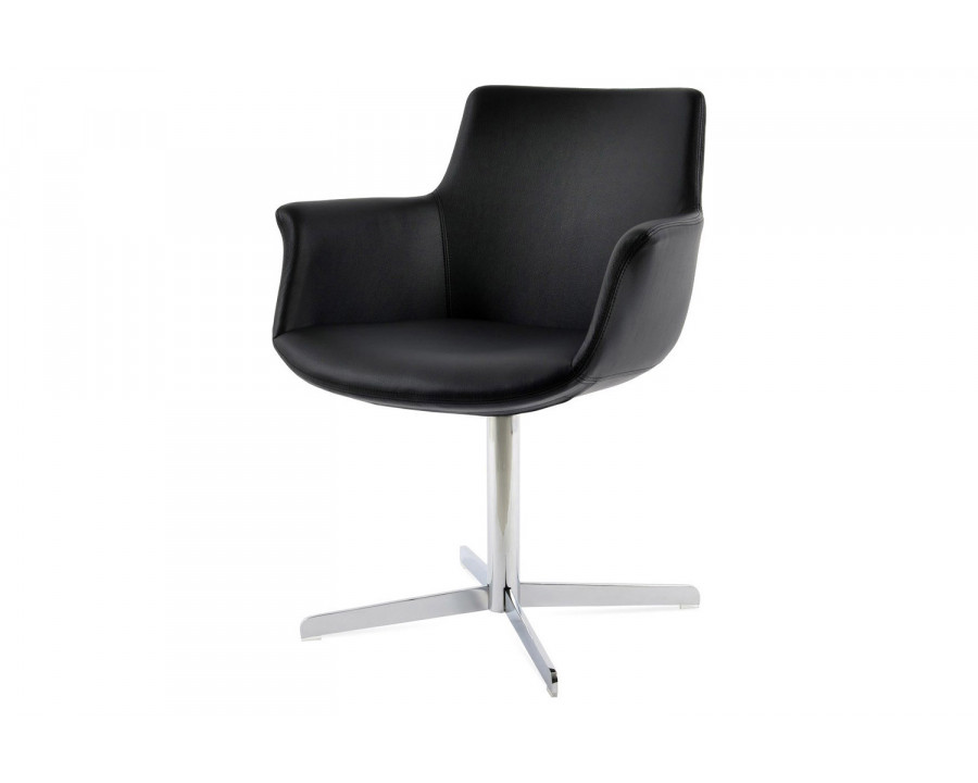 SohoConcept Bottega 4 Star Swivel Armchair - Black Base