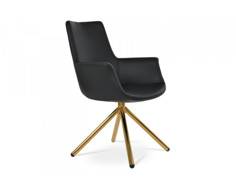 SohoConcept Bottega Stick Swivel Armchair HB - Gold Base