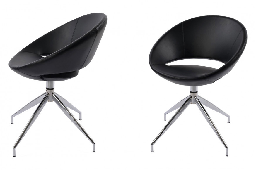 SohoConcept™ Crescent Spider Swivel Chair - Chrome Base