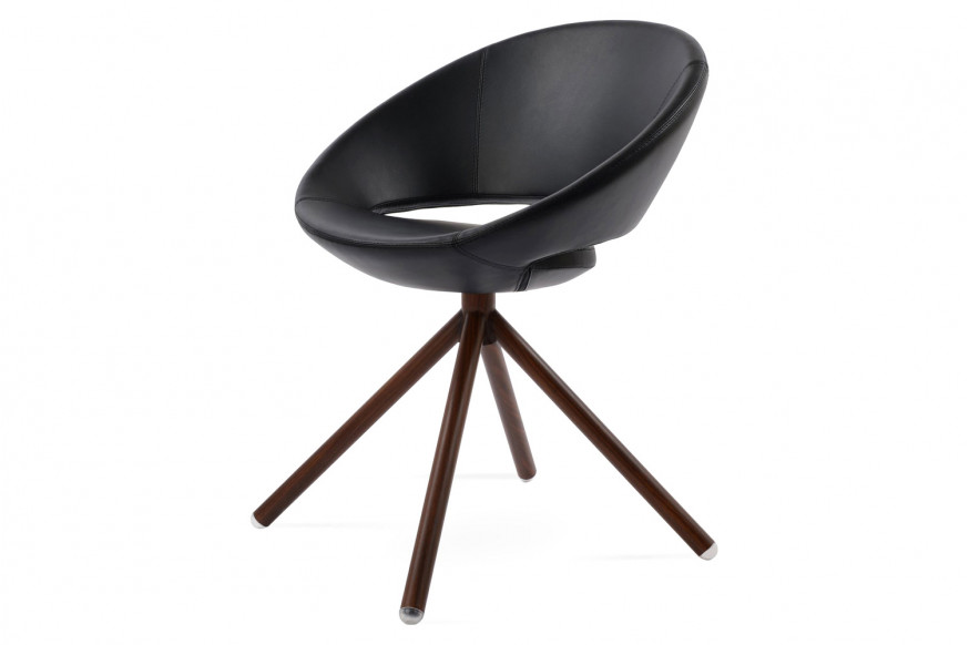 SohoConcept™ Crescent Stick Swivel Chair - Walnut Venner Base