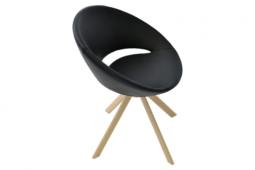 SohoConcept™ Crescent Sword Swivel Chair - Walnut Venner Base