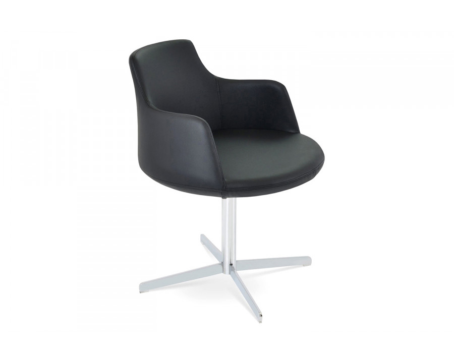 SohoConcept Dervish 4 Star Swivel Armchair - Black Base