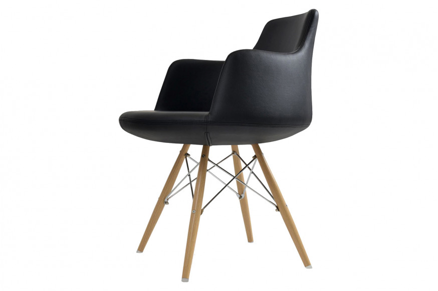 SohoConcept™ Dervish MW Dining Armchair - Natural Veneer Legs