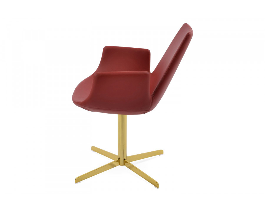 SohoConcept Eiffel 4 Star Swivel Armchair - Gold Brass Base