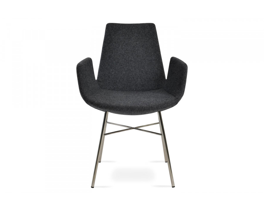 SohoConcept Eiffel Cross Armchair - Black Powder Base