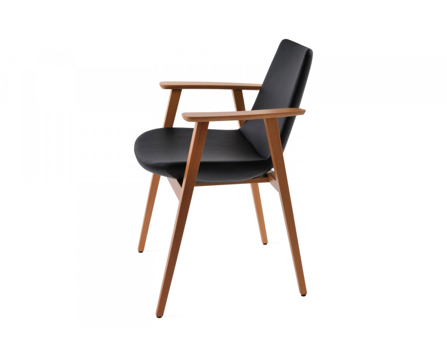 SohoConcept Eiffel Guest Stretchers Armchair - Beech Walnut Base