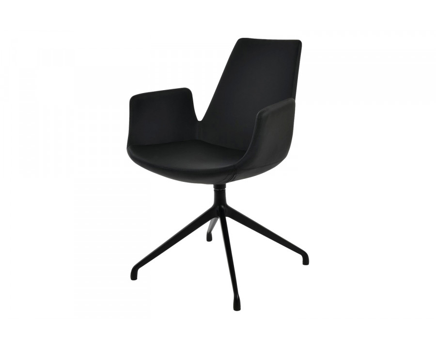 SohoConcept Eiffel Spider Swivel Armchair - Black Aluminum Base