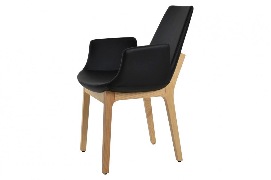 SohoConcept™ Eiffel Wood Stretchers Armchair - Beech Wenge Base