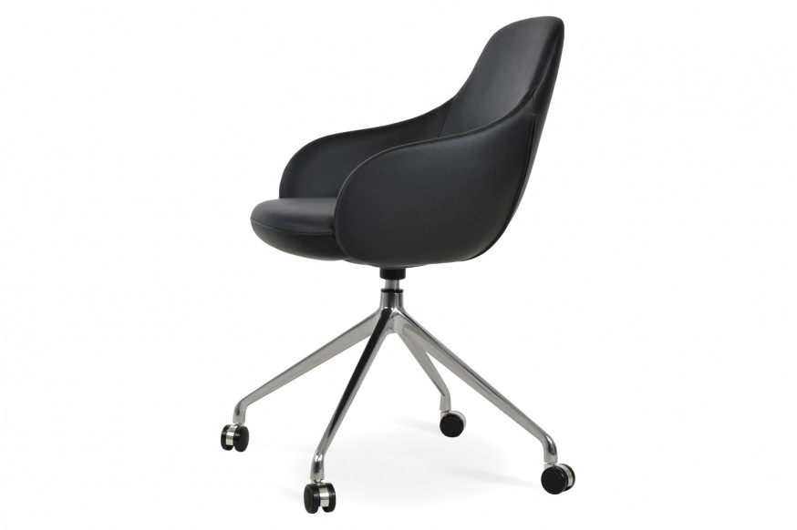 SohoConcept™ Gazel Spider Swivel Armchair - Black Aluminum Base