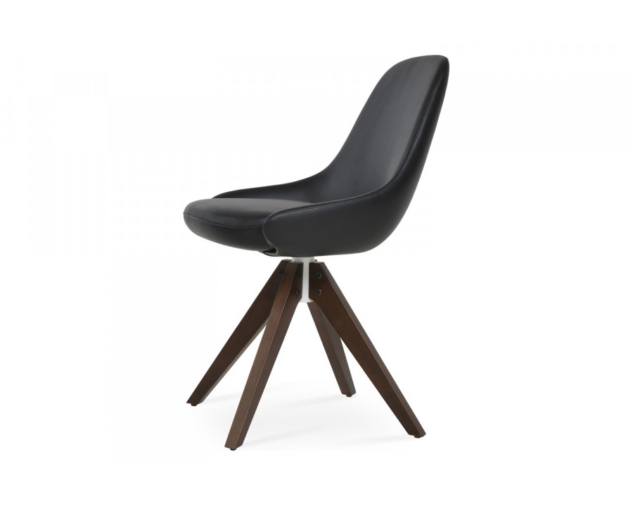 SohoConcept Gazel Pyramid Swivel Dining Chair - Beech Walnut Base