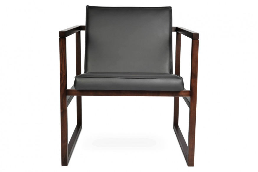 SohoConcept™ Cube Wood Lounge Chair - Ash Wood Walnut Base