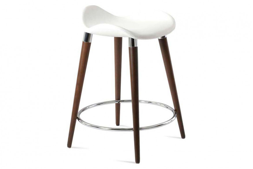 SohoConcept™ Falcon Gz Wood Stool Bar - Beech Walnut Base