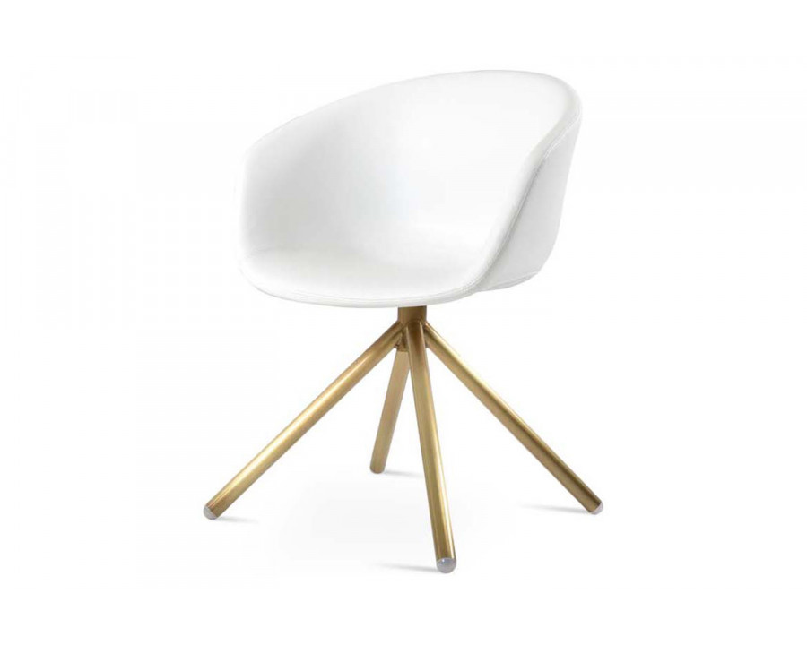 SohoConcept Tribeca Stick Swivel Armchair - Brass Base