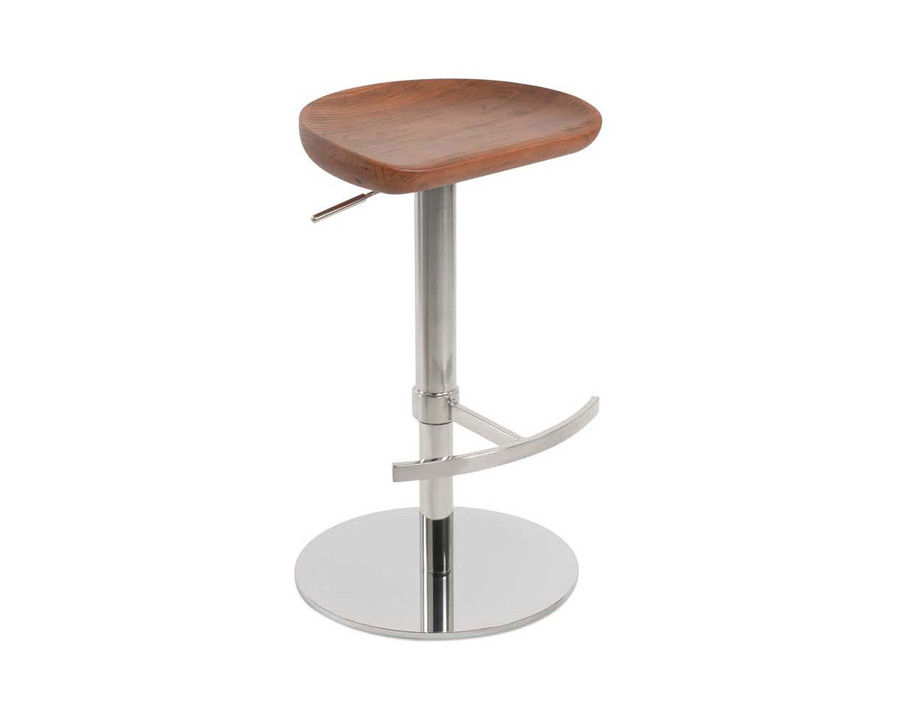 SohoConcept Cattelan Piston T Foot Rest Stool - Brushed Stainless Steel Base