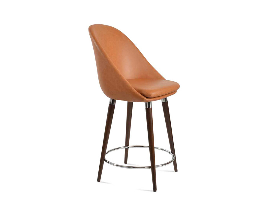 SohoConcept Avanos DR Wood Stool Bar - American Walnut Base