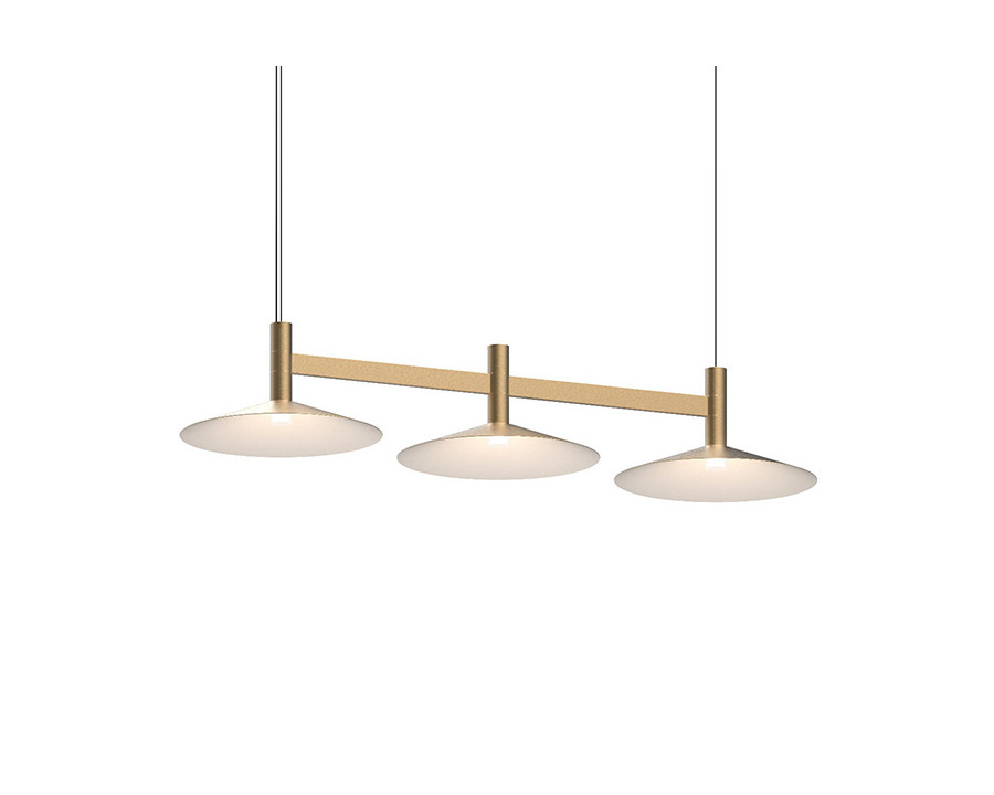 Sonneman Systema Staccato Linear Pendant - Painted Brass, 3 Light, Cone