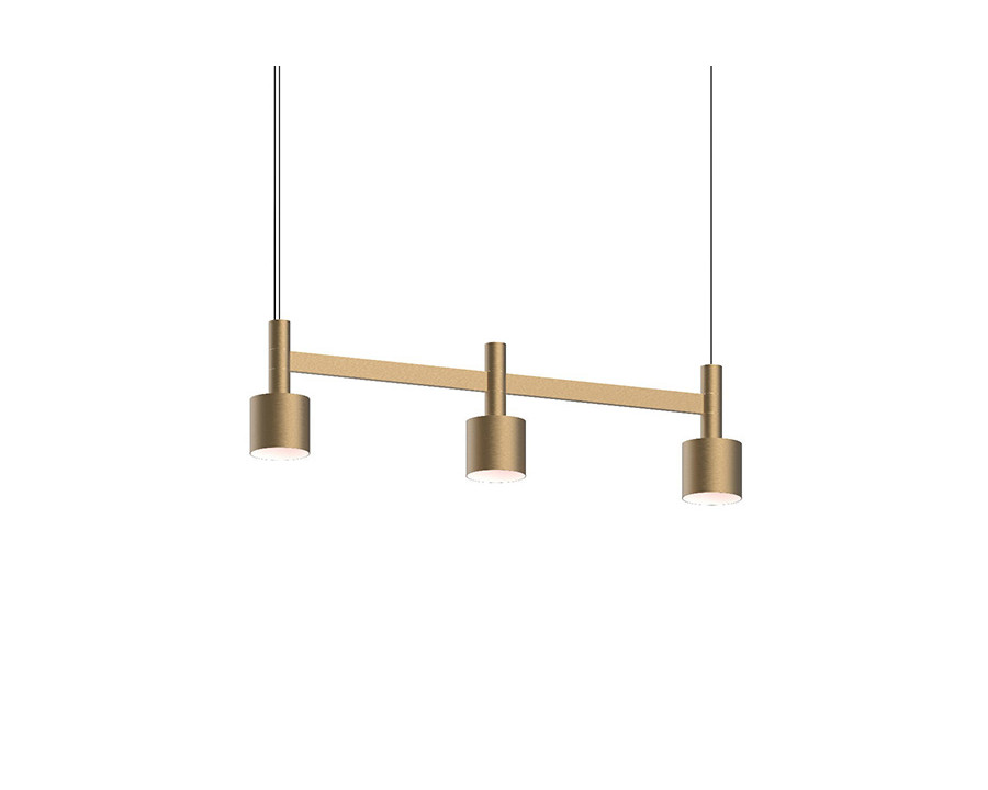 Sonneman Systema Staccato Linear Pendant - Painted Brass, 3 Light, Drum