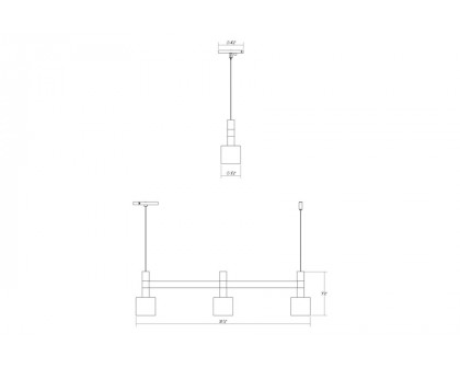 Sonneman Systema Staccato Linear Pendant - Painted Brass, 3 Light, Drum