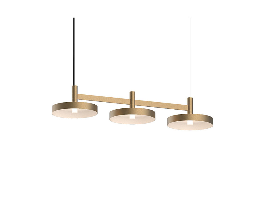 Sonneman Systema Staccato Linear Pendant - Painted Brass, 3 Light, Pan