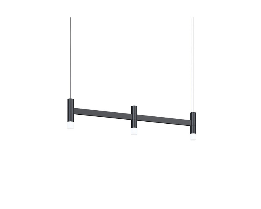 Sonneman Systema Staccato Linear Pendant - Satin Black, 3 Light, None